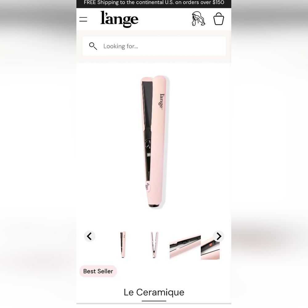 L'ange le ceramique ceramic 1-pass flat iron